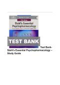 TEST BANK Stahl's Essential Psychopharmacology&colon; Neuroscientific Basis and Practical Applications 5th Edition by Stephen M&period; Stahl  &vert; All Chapters with Answers and Rationales &vert; LATEST&period;