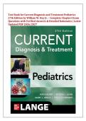 Current Diagnosis & Treatment Pediatrics 27th Edition &ndash; Test Bank & Study Notes &vert; Comprehensive Chapters &vert; Exam-Ready Practice Material