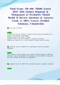 Final Exam&colon; NR 606&sol; NR606 &lpar;Latest 2025&sol; 2026 Update&rpar; Diagnosis & Management in Psychiatric Mental Health II Review&vert; Questions & Answers&vert; Grade A&vert; 100&percnt; Correct &lpar;Verified Solutions&rpar;- Chamberlain