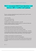 WGU Assessment D443 Exam Questions And Answers 100&percnt; Verified And Updated&period;