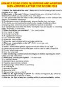 JAMAICA ROAD CODE QUESTIONS AND ANSWERS 100&percnt; VERIFIED LATEST TOP SCORE 2025