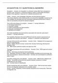 ACQUISITION 101 QUESTIONS & ANSWERS