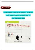 TEST BANK for Industrial And Organizational Psychology Research and Practice 6th Edition by Spector All 1-14 Chapters Covered &comma;Latest Edition