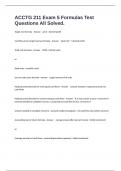 ACCTG 211 Exam 5 Formulas Test Questions All Solved&period;