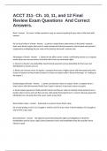 ACCT 211- Ch&period; 10&comma; 11&comma; and 12 Final Review Exam Questions  And Correct Answers&period;