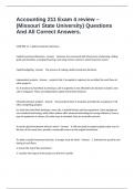 Accounting 211 Exam 4 review &ndash; &lpar;Missouri State University&rpar; Questions And All Correct Answers&period;