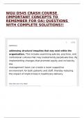 WGU D545 CRASH COURSE &lpar;IMPORTANT CONCEPTS TO REMEMBER FOR OA&rpar; QUESTIONS WITH COMPLETE SOLUTIONS&excl;&excl;
