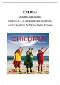 TEST BANK For Children 15th Edition By John Santrock&comma; Jennifer Lansford and Kirby Deater-Deckard&comma; Verified Chapters 1 to 16&comma; Complete Newest Version