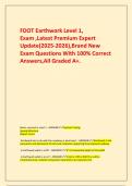   FDOT Earthwork Level 1&comma; Exam &comma;Latest Premium Expert Update&lpar;2025-2026&rpar;&comma;Brand New Exam Questions With 100&percnt; Correct Answers&comma;All Graded A&plus;&period;