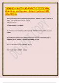 TACO BELL MANAGER EXAM Questions with 100- correct Answers Latest Versions 2025 TOP RATED