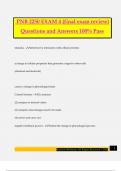 PNB 2250 EXAM 4 &lpar;final exam review&rpar; Questions and Answers 100&percnt; Pass