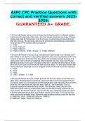 AAPC CPC Practice Questions with correct and verified answers 2025-2026&period; GUARANTEED A&plus; GRADE&period;
