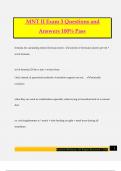 MNT II Exam 3 Questions and Answers 100&percnt; Pass