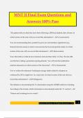 MNT II Final Exam Questions and Answers 100&percnt; Pass