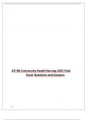 ATI RN Community Health Nursing 2025 Final Exam Questions and Answers 