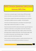MNT I Practice Questions with Correct Answers 100&percnt; Pass
