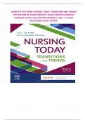 COMPLETE TEST BANK&minus;NURSING TODAY&colon; TRANSITIONS AND TRENDS 10TH EDITION BY JOANN ZERWEKH&comma; ASHLEY ZERWEKH GARNEAU COMPLETE GUIDE&vert; ALL CHAPTERS COVERED &lpar;1-26&rpar; &vert; A&plus; GUIDE SOLUTIONS&vert; LATEST UPDATE