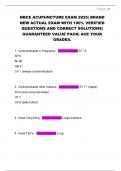 NBCE ACUPUNCTURE EXAM 2025&vert; BRAND  NEW ACTUAL EXAM WITH 100&percnt; VERIFIED  QUESTIONS AND CORRECT SOLUTIONS&vert;  GUARANTEED VALUE PACK&vert; ACE YOUR  GRADES&period;