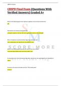 CBSPD Final Exam &lpar;Questions With  Verified Answers&rpar; Graded A&plus;