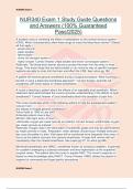 NUR340 Exam 1 Study Guide Questions and Answers &lpar;100&percnt; Guaranteed Pass&excl;2025&rpar;