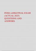 FEMA is800d FINAL EXAM  &lpar;ACTUAL 2025&rpar; QUESTIONS AND  ANSWERS