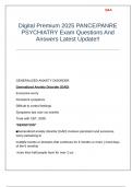 Digital Premium 2025 PANCE-PANRE PSYCHIATRY Exam Questions And Answers Latest Update&excl;&excl;