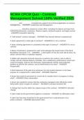 NCMA CPCM Quiz - Contract Management Solved 100&percnt; Verified 2025