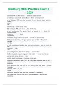 MedSurg HESI Practice Exam 3  2024 