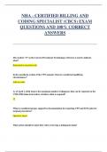 NHA - CERTIFIED BILLING AND  CODING SPECIALIST &lpar;CBCS&rpar; EXAM  QUESTIONS AND 100&percnt; CORRECT  ANSWERS