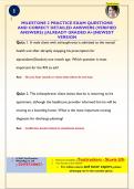 HESI Milestone Exam 1  and 2 Questions & 100&percnt; Correct Answers- Latest Test &vert; Graded A&plus; &vert; Passed