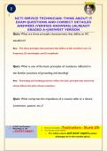 NCTI SERVICE TECHNICIAN&colon; THINK ABOUT IT EXAM QUESTIONS AND CORRECT DETAILED ANSWERS &lpar;VERIFIED ANSWERS&rpar; &vert;&vert;ALREADY GRADED A&plus;&vert;&vert;NEWEST VERSION