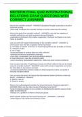 MIDTERM-FINAL QUIZ-INTERNATIONAL RELATIONS EXAM QUESTIONS WITH CORRECT ANSWERS