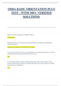 OSHA BASIC ORIENTATION PLUS  TEST - WITH 100&percnt; VERIFIED  SOLUTIONS