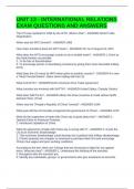 UNIT 13 - INTERNATIONAL RELATIONS EXAM QUESTIONS AND ANSWERS