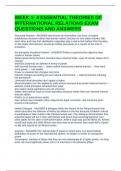 WEEK 1- 4 ESSENTIAL THEORIES OF INTERNATIONAL RELATIONS EXAM QUESTIONS AND ANSWERS