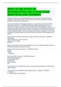 WHAT IS THE STUDY OF INTERNATIONAL RELATIONS EXAM QUESTIONS AND ANSWERS