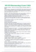 MN 553 Pharmacology Exam 1 2024 
