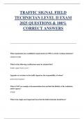 TRAFFIC SIGNAL FIELD  TECHNICIAN LEVEL II EXAM  2025 QUESTIONS & 100&percnt;  CORRECT ANSWERS