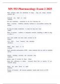 MN 553 Pharmacology Exam 2 2025 