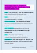 INTRODUCTION TO BUSINESS  ADMINISTRATION EXAM Q&A 100&percnt;  GUARANTEED PASS