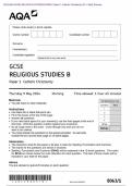 Actual 2024 AQA GCSE RELIGIOUS STUDIES B 8063&sol;1 Paper 1 Catholic Christianity Merged Question Paper &plus; Mark Scheme