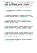 SAFE Mortgage Loan Originator National Exam Study Guide practice exam