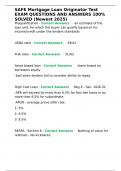 SAFE Mortgage Loan Originator Test EXAM QUESTIONS AND ANSWERS 100- SOLVED &lpar;Newest