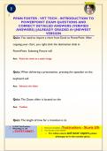 PENN FOSTER - VET TECH - INTRODUCTION TO  POWERPOINT EXAM QUESTIONS AND  CORRECT DETAILED ANSWERS &lpar;VERIFIED  ANSWERS&rpar; &vert;&vert;ALREADY GRADED A&plus;&vert;&vert;NEWEST  VERSION