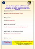 SOC 134 &lpar;EXAM 1&rpar; EXAM QUESTIONS AND  CORRECT DETAILED ANSWERS &lpar;VERIFIED  ANSWERS&rpar; &vert;&vert;ALREADY GRADED A&plus;&vert;&vert;NEWEST  VERSION
