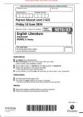 VERIFIED June 2024 Pearson Edexcel Level 3 GCE A level English Literature Advanced PAPER 3&colon; Poetry MERGED QUESTION PAPER> MARK SCHEME> 100&percnt; GUARANTEE