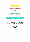 Official Summer 2024 Pearson Edexcel GCSE 1PE0&sol;01 In Physical Education &lpar;1PE0&rpar; Paper 01 Fitness and Body Systems Merged Question Paper &plus; Mark Scheme
