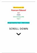 Official Summer 2024 Pearson Edexcel GCSE 1PS0&sol;02 GCSE Psychology &lpar;1PS0&rpar; Paper 2 Merged Question Paper &plus; Mark Scheme