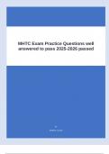 MHTC Exam Practice Questions well answered to pass 2025-2026 passed