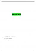 APM PMQ QUESTIONS WITH 100&percnt; CORRECT ANSWERS